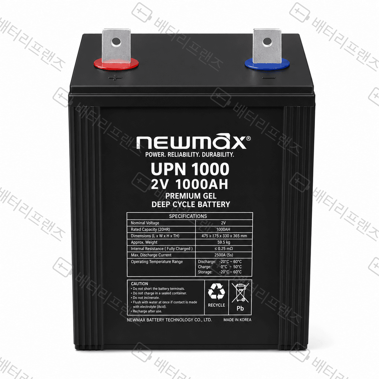 대진전지 뉴맥스 UPN1000 2V 1000Ah 산업용 배터리 UPS 비상전원용