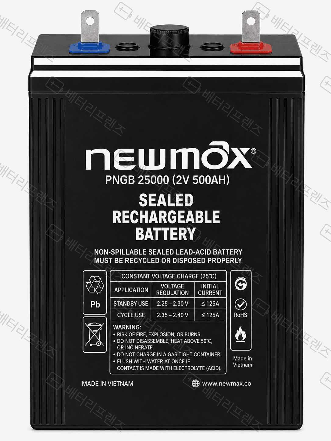 대진전지 뉴맥스 PNGB25000 2V 500Ah 산업용 배터리 UPS 비상전원용