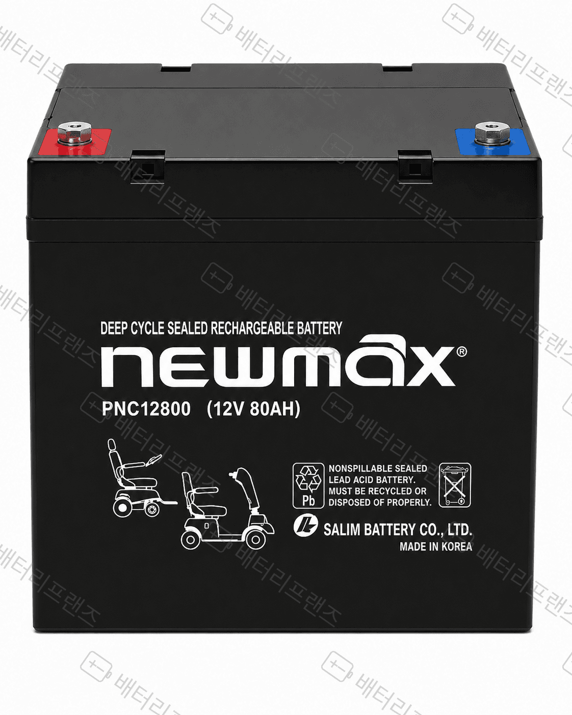 대진전지 뉴맥스 PNC12800 12V 80Ah 산업용 배터리 UPS 비상전원용