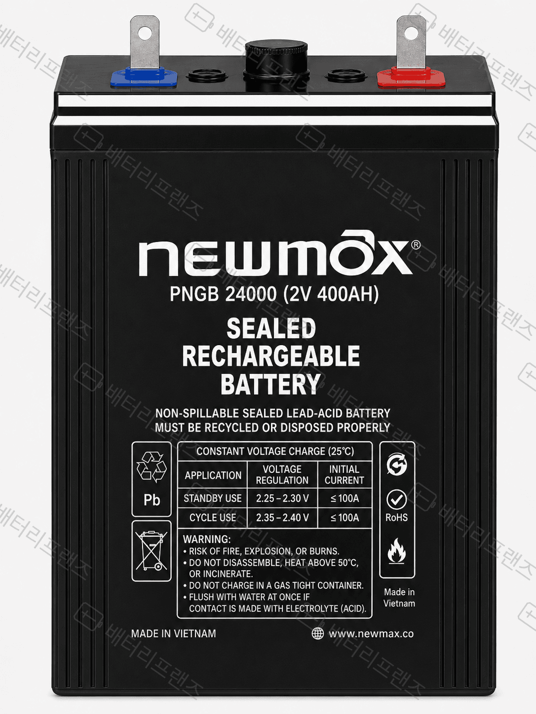 대진전지 뉴맥스 PNGB24000 2V 400Ah 산업용 배터리 UPS 비상전원용
