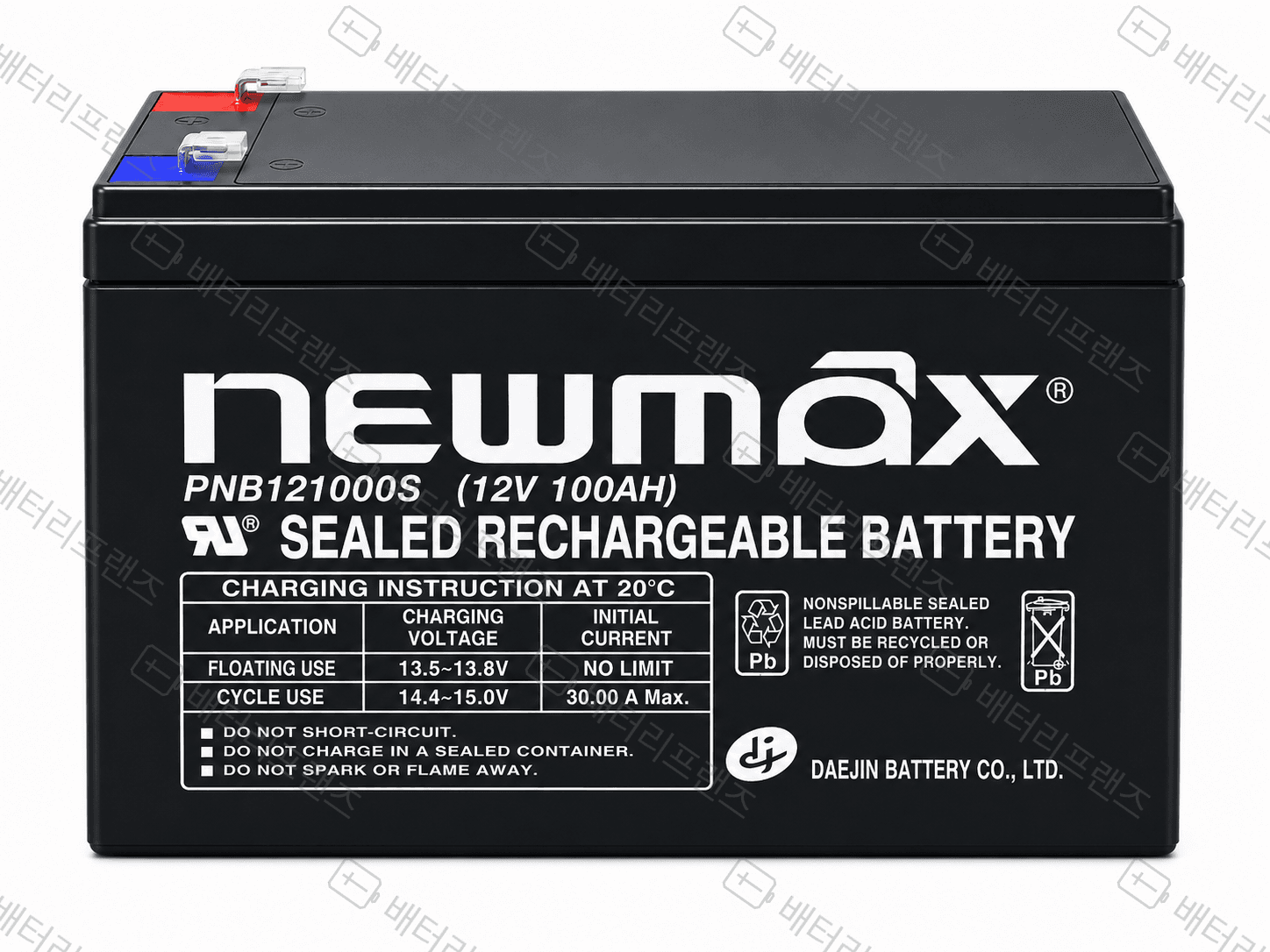대진전지 뉴맥스 PNB121000S 12V 100Ah 산업용 배터리 UPS 비상전원용