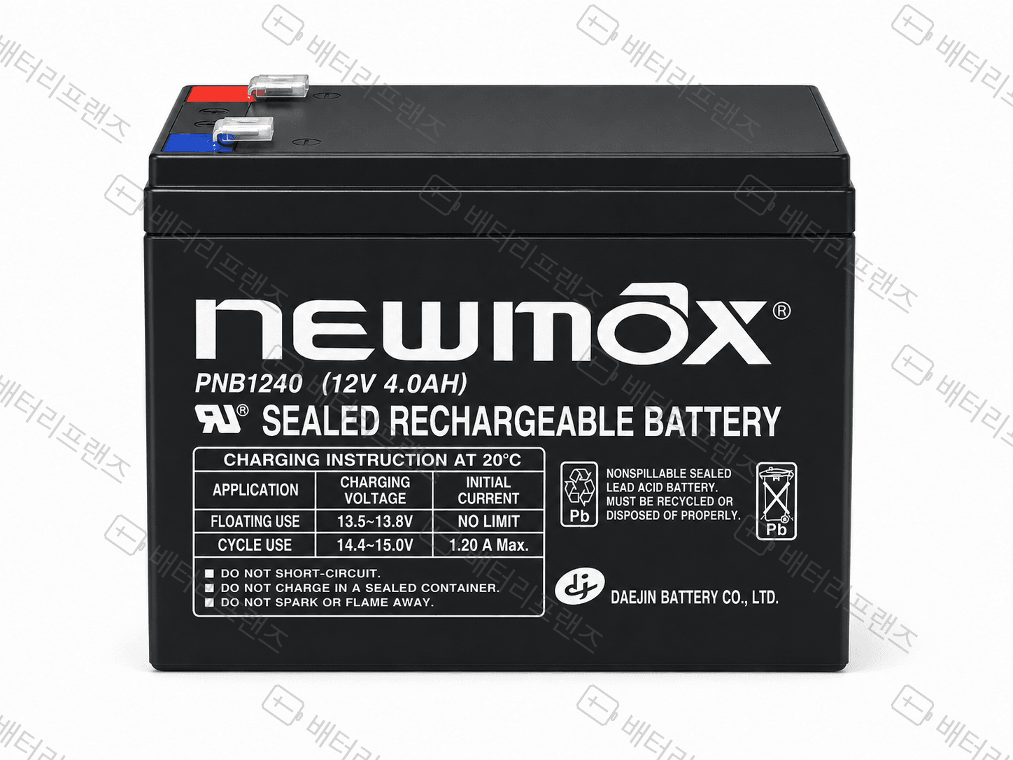대진전지 뉴맥스 PNB1240 12V 4Ah 산업용 배터리 UPS 비상전원용